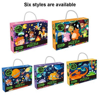 HKM-264915 Glow in the Dark 96-Piece Jigsaw Puzzle for Kids - Unique Educational Luminous Toy