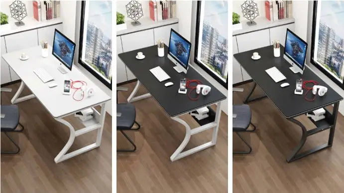 KTX-022227 Modern Computer Desk for Office and Home Use, Available in Warm White and Black Walnut, Multiple Sizes