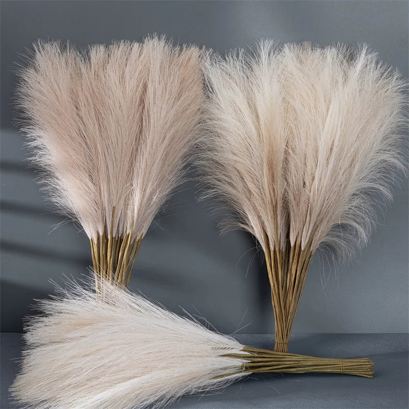 55CM Fluffy Pampas Grass Simulation Reed Hair Simulation Wedding Party Minimalist Home Decoration Artificial Flowers 1pcs