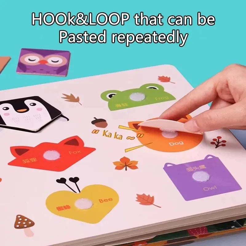 KTX-671251 Montessori Educational Animal Farm Busy Book with Paper Sensory Stickers for Preschool Learning