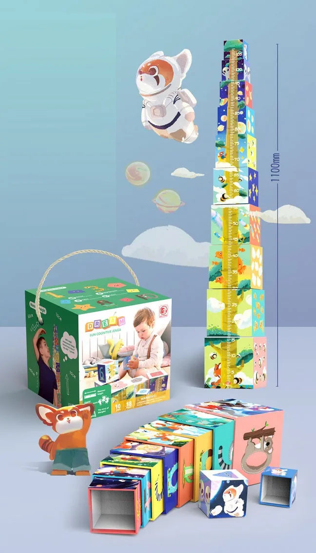 HKM-102227 Montessori-Inspired Animal Nesting and Stacking Blocks for Kids - 10PCS Educational Toy Set
