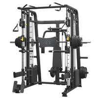 HKM-878803 Multi-Functional Smith Machine Power Rack with Dual Weight Stack for Home and Commercial Gym Use