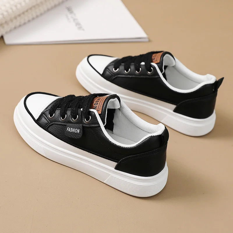 HKM-311059 YQ30 Summer New Casual Little White Shoes Leather Elevated Thin Sole Durable Versatile Board Shoes