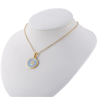 HKM-969875 Fashion 18k Gold Plated Chain Letter Shell Necklace Waterproof Stainless Steel Initial Pendant Necklace for Women Gift
