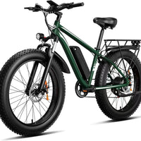 US Warehouse Stock 1000W 26'' Fat Tire E-bike, 48V 7 Speed Electric Bicycle with Front Suspension, Ready to Ship