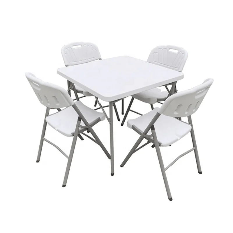 KTX-923923 Square HDPE Plastic Table for Outdoor Events, Weddings, Camping, and Picnics - 86CM
