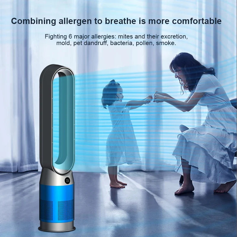 KTX-115091 Smart 50-Inch Bladeless Fan with Cooling and Heating Functions, Remote Control and Air Purifier