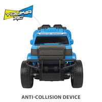 HKM-950739 Blue Remote Control Electric Car 27MHz 4x4 Stunt Vehicle for Kids 1/16 Scale Indoor-Outdoor Use