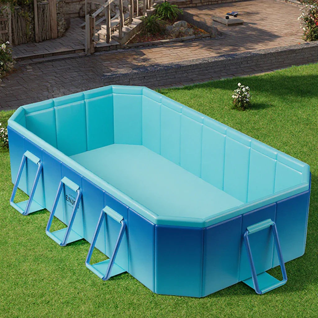 HKM-126291 Outdoor Folding Inflatable Swimming Pool for Kids and Adults - Durable PVC and PC Material