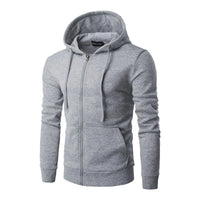 HKM-292947 Men's New Solid Color Hooded Zipper Sweater Slim With Hoodie Youth Sports Casual Jacket Men's Hip-hop Pullover Shirt