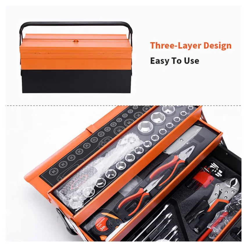 KTX-969363 85-Piece 20V Metal Hand Tool Set for Household and Automotive Repairs