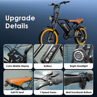 Fat Tire Electric Bike New Design S8 Model 20inch Bike 48V 17.5AH for Adult 1000W Powerful Motor USA Warehouse City E Bikes