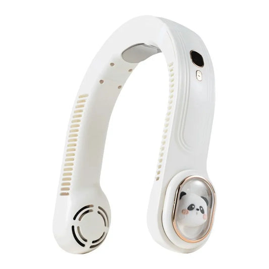 KTX-573843 Rechargeable Bladeless Neck Fan with Digital Display and 5 Speed Settings for Outdoor Use