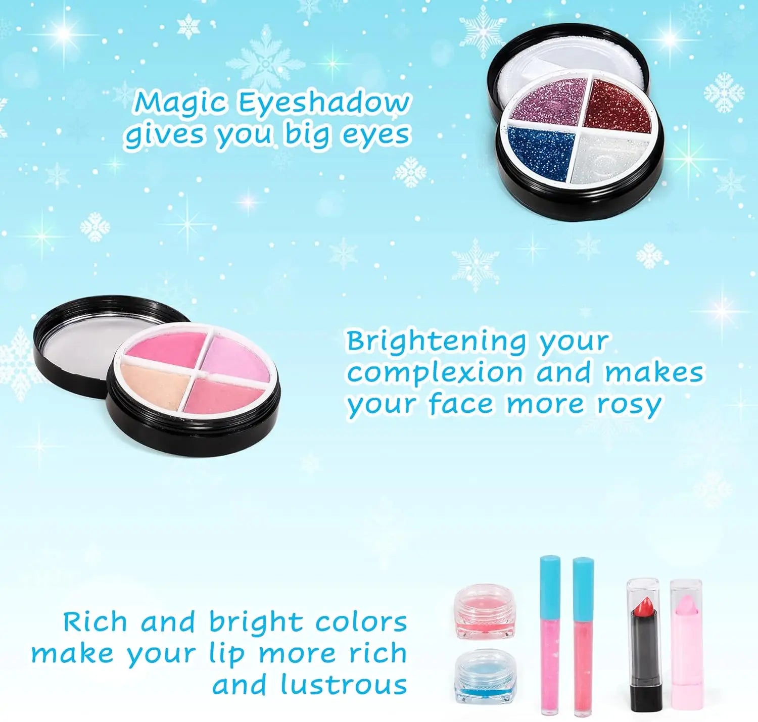 HKM-836627 Kids Real Washable Lip Gloss and Mini Nail Makeup Kit Set for Girls