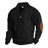 HKM-653395 Men's Corduroy Pullover Sweater Customized Warm Casual Jacket Stand-up Collar Fashion Solid Color Jacket
