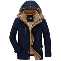 HKM-291795 Youth Cotton Blue Solid Color Zipper With Plush Loose Fit Spot Three-dimensional Patch Pocket Casual Jacket Men's Coats