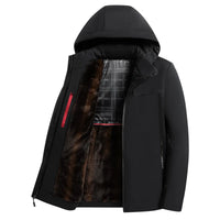 HKM-079379 Customized Men's Parka Winter Thickened Padded Men's Cotton Jacket Tops Large Size Warm Fashion Black Jacket