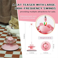 HKM-360595 Interactive Cat Teaser Wand with Suction Cup Scratcher - Spring Toy for Cats