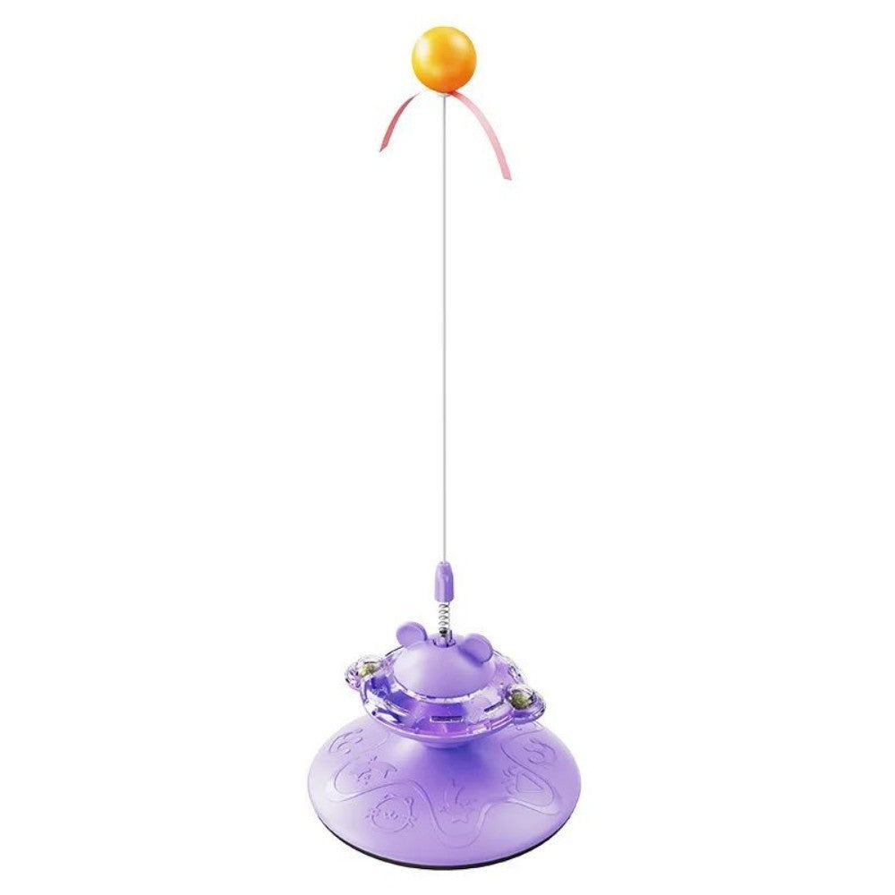 HKM-360595 Interactive Cat Teaser Wand with Suction Cup Scratcher - Spring Toy for Cats