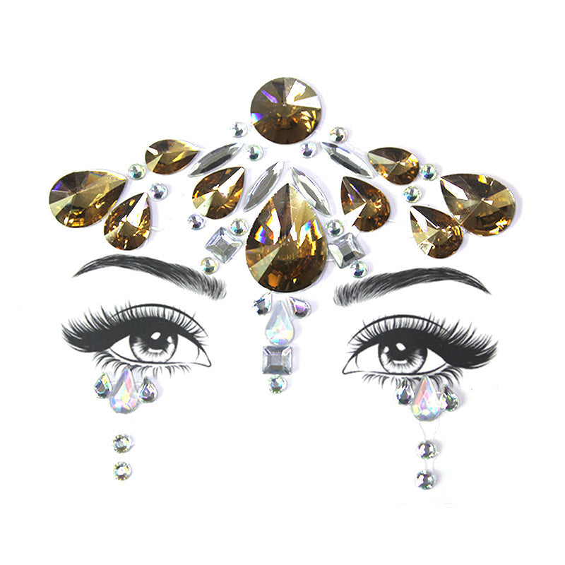 HKM-392083 Acrylic Diamond Eyebrow Stick for Party Face Decoration, 165mm x 125mm