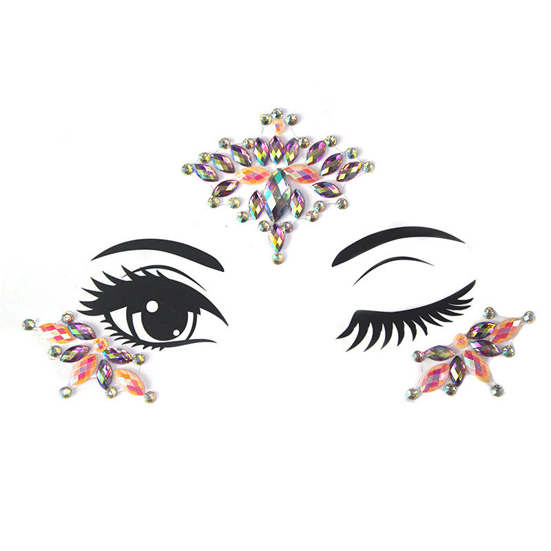 HKM-392083 Acrylic Diamond Eyebrow Stick for Party Face Decoration, 165mm x 125mm