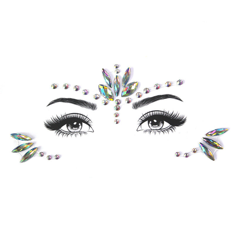 HKM-392083 Acrylic Diamond Eyebrow Stick for Party Face Decoration, 165mm x 125mm