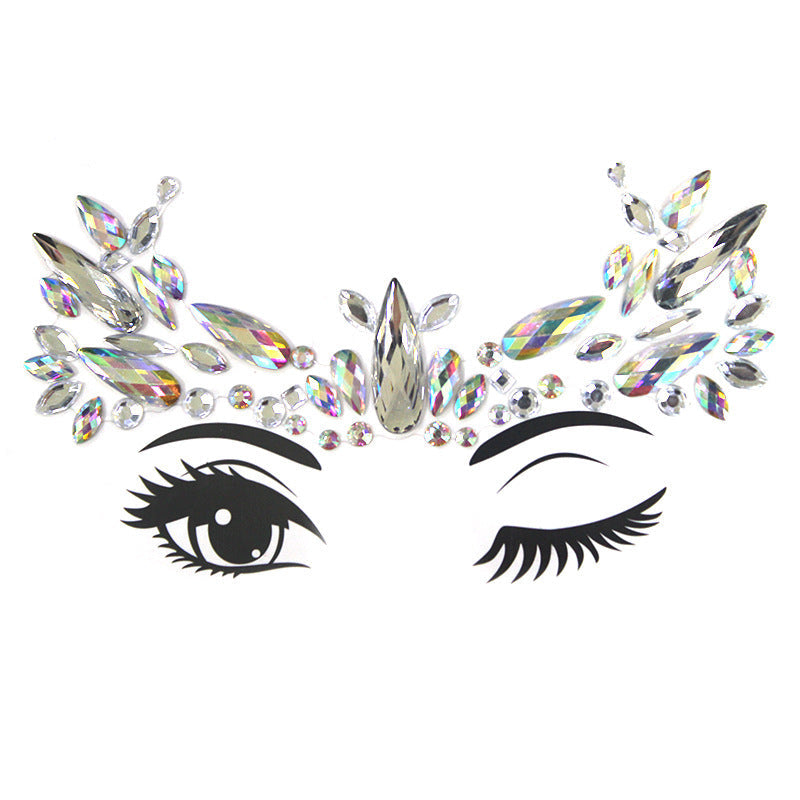 HKM-392083 Acrylic Diamond Eyebrow Stick for Party Face Decoration, 165mm x 125mm