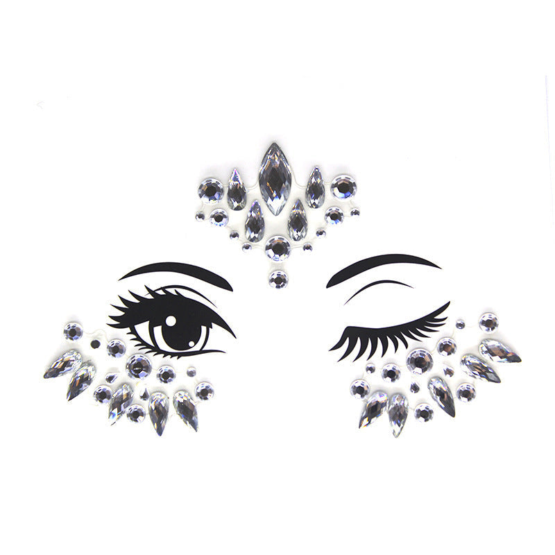 HKM-392083 Acrylic Diamond Eyebrow Stick for Party Face Decoration, 165mm x 125mm