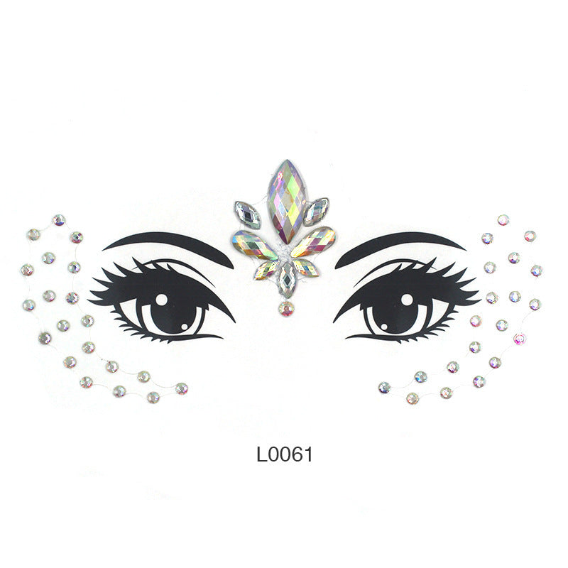 HKM-392083 Acrylic Diamond Eyebrow Stick for Party Face Decoration, 165mm x 125mm
