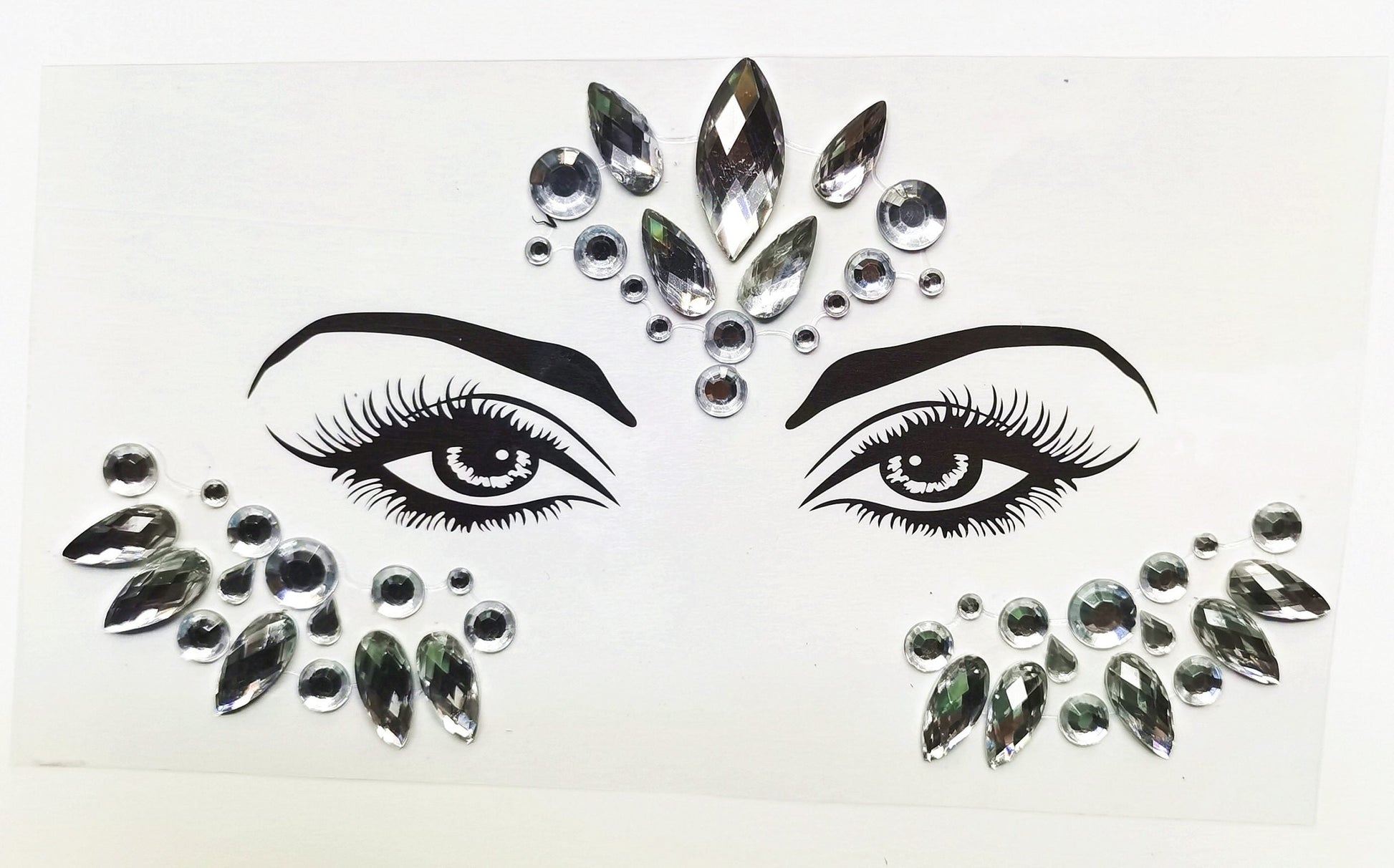 HKM-392083 Acrylic Diamond Eyebrow Stick for Party Face Decoration, 165mm x 125mm