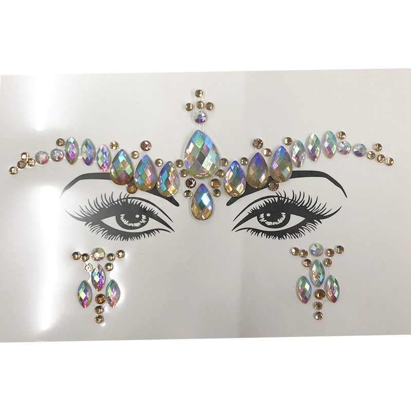 HKM-392083 Acrylic Diamond Eyebrow Stick for Party Face Decoration, 165mm x 125mm