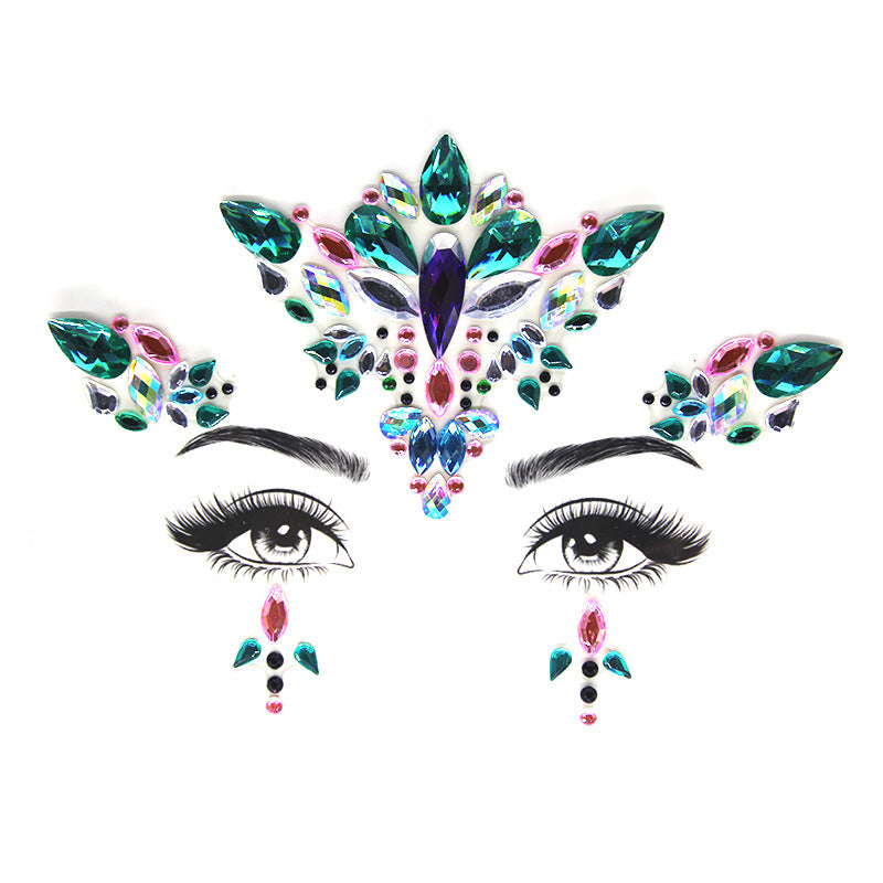 HKM-392083 Acrylic Diamond Eyebrow Stick for Party Face Decoration, 165mm x 125mm