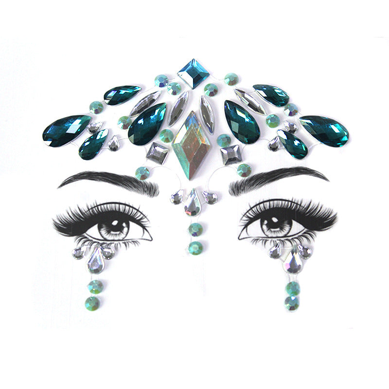HKM-392083 Acrylic Diamond Eyebrow Stick for Party Face Decoration, 165mm x 125mm