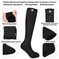 HKM-487891 Men's Electric Heating Socks with Far Infrared Fiber and Anti-Slip Design, Cotton-Spandex Blend