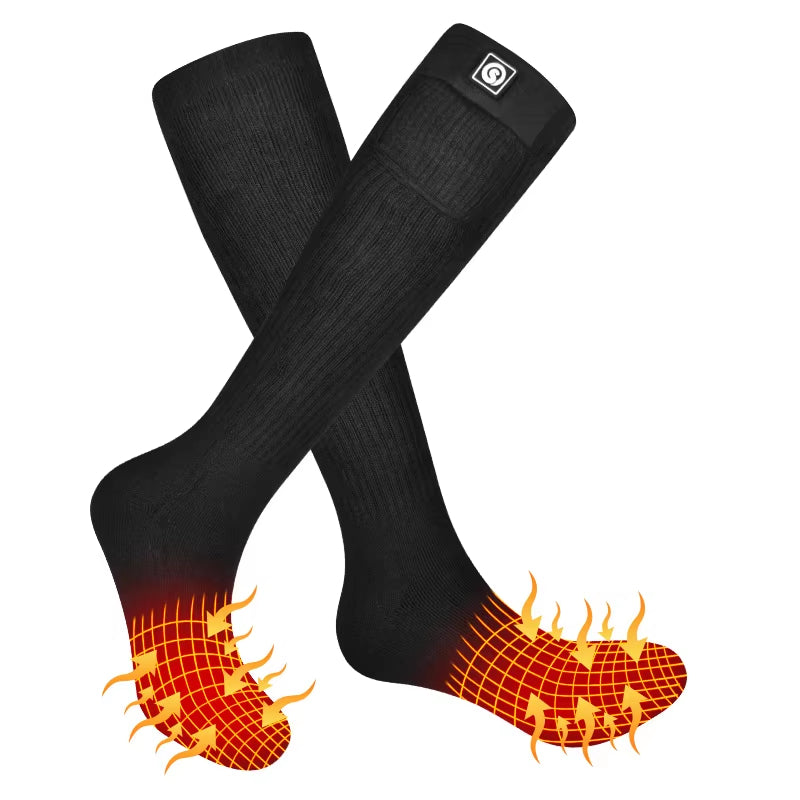 KTX-487891 Men's Electric Heating Socks with Far Infrared Fiber and Anti-Slip Design, Cotton-Spandex Blend