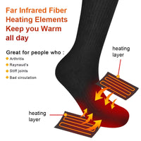 HKM-487891 Men's Electric Heating Socks with Far Infrared Fiber and Anti-Slip Design, Cotton-Spandex Blend