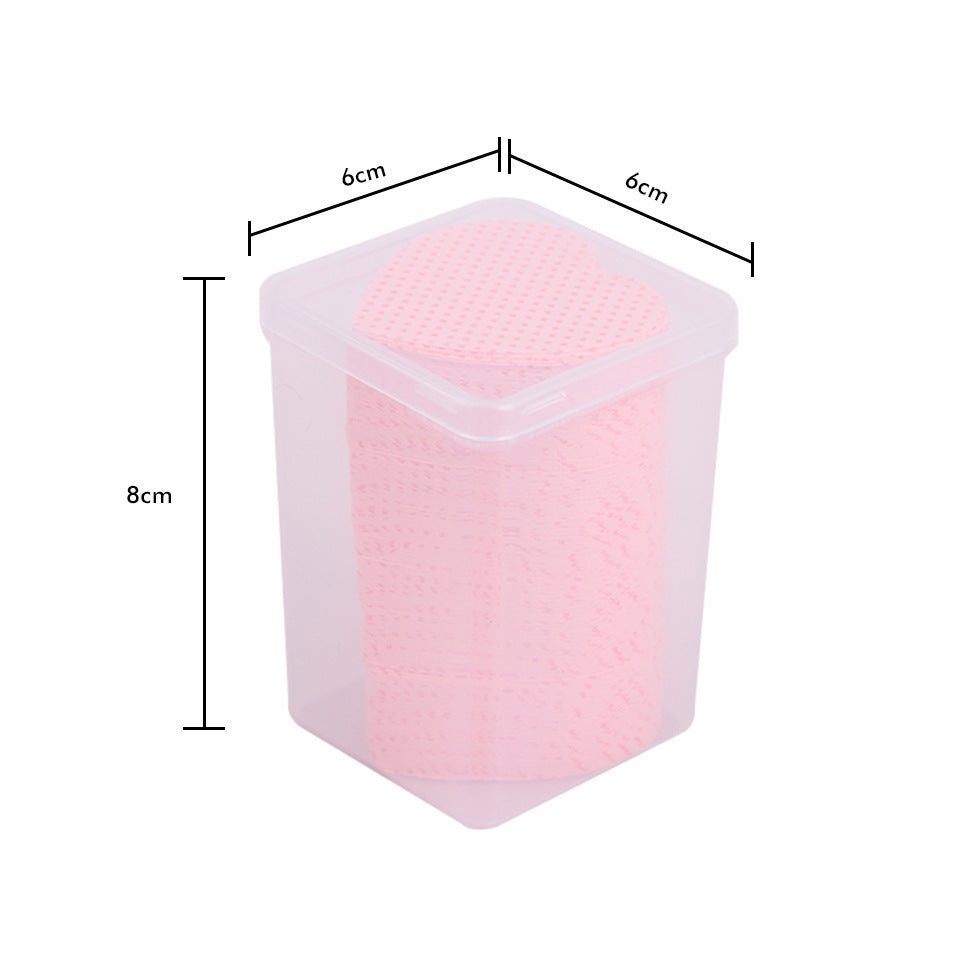 HKM-611667 Heart-Shaped Cotton Wipe Sheets for Gentle Nail Polish Removal - 200 Pieces per Box