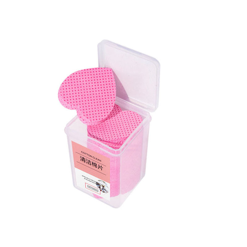 HKM-611667 Heart-Shaped Cotton Wipe Sheets for Gentle Nail Polish Removal - 200 Pieces per Box