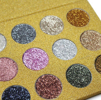 HKM-194323 12 Colors Rainbow Pearl Glitter Eyeshadow Palette - Bright and Shimmering Makeup Collection