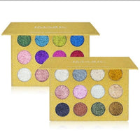 HKM-194323 12 Colors Rainbow Pearl Glitter Eyeshadow Palette - Bright and Shimmering Makeup Collection