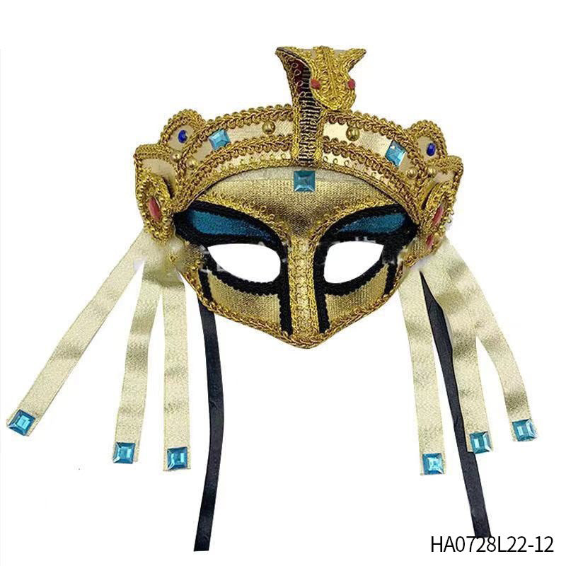 HKM-699859 Pharaoh-Inspired Sequined Headband with Snake Design - Free Size Metal Hair Accessory