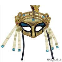 HKM-699859 Pharaoh-Inspired Sequined Headband with Snake Design - Free Size Metal Hair Accessory