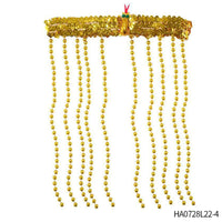 HKM-699859 Pharaoh-Inspired Sequined Headband with Snake Design - Free Size Metal Hair Accessory
