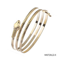 HKM-699859 Pharaoh-Inspired Sequined Headband with Snake Design - Free Size Metal Hair Accessory