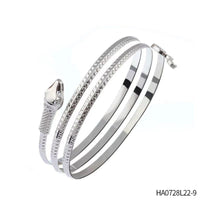 HKM-699859 Pharaoh-Inspired Sequined Headband with Snake Design - Free Size Metal Hair Accessory