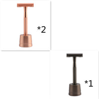 HKM-495827 Stainless Steel Manual Shaver with Copper Handle and Safe Closed Cutter Head Design