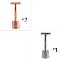 HKM-495827 Stainless Steel Manual Shaver with Copper Handle and Safe Closed Cutter Head Design