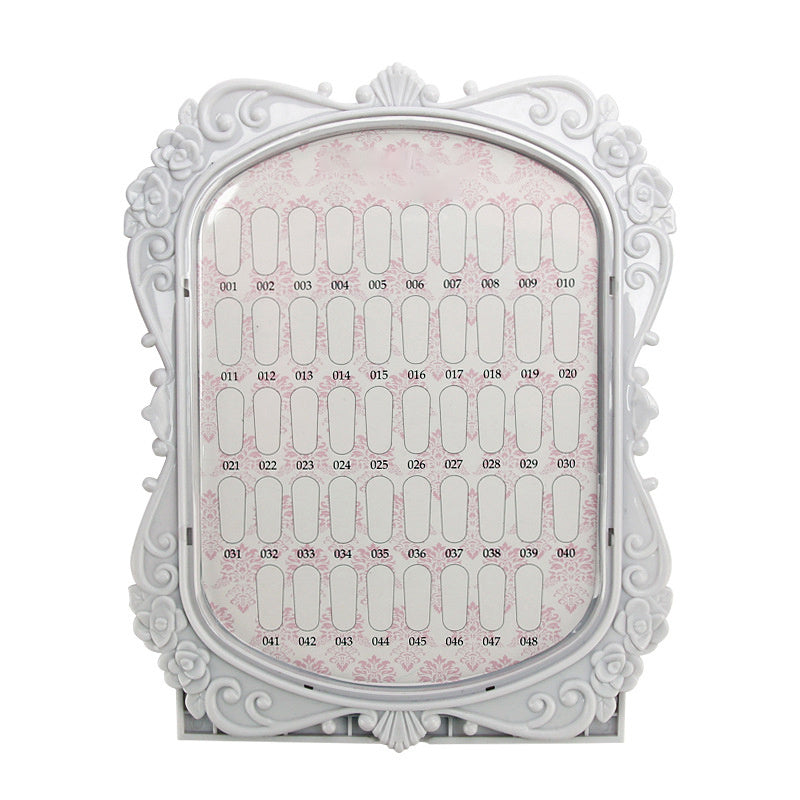 HKM-544979 Nail Polish Dustproof Color Card - Two-Sided Display Board with 48 Vibrant Shades