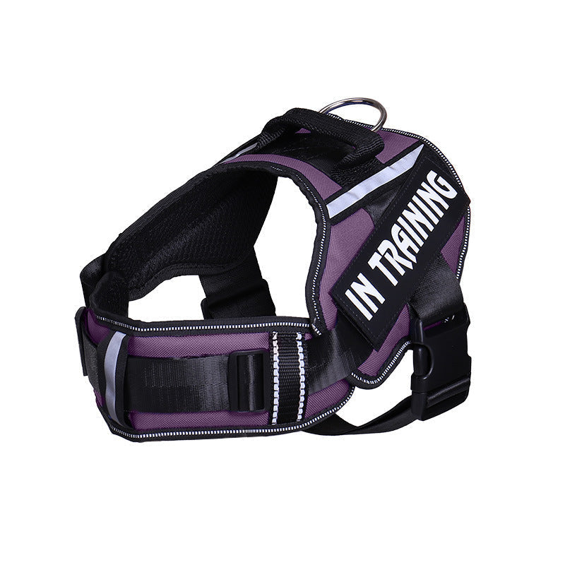 HKM-048403 Reflective Nylon Dog Leash with Chest Harness Compatibility - Breathable and Stylish in Multiple Colors