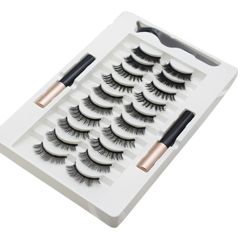 HKM-402451 Quantum Magnetic Eyelash Liquid Eyeliner Set with 10 Pairs of Magnetic Lashes and Tweezers